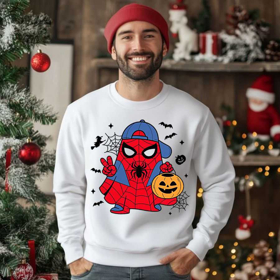 Spider-Man Halloween Ghost And Pumpkin Sweatshirt 2 Spider-Man Halloween Ghost And Pumpkin Sweatshirt 2